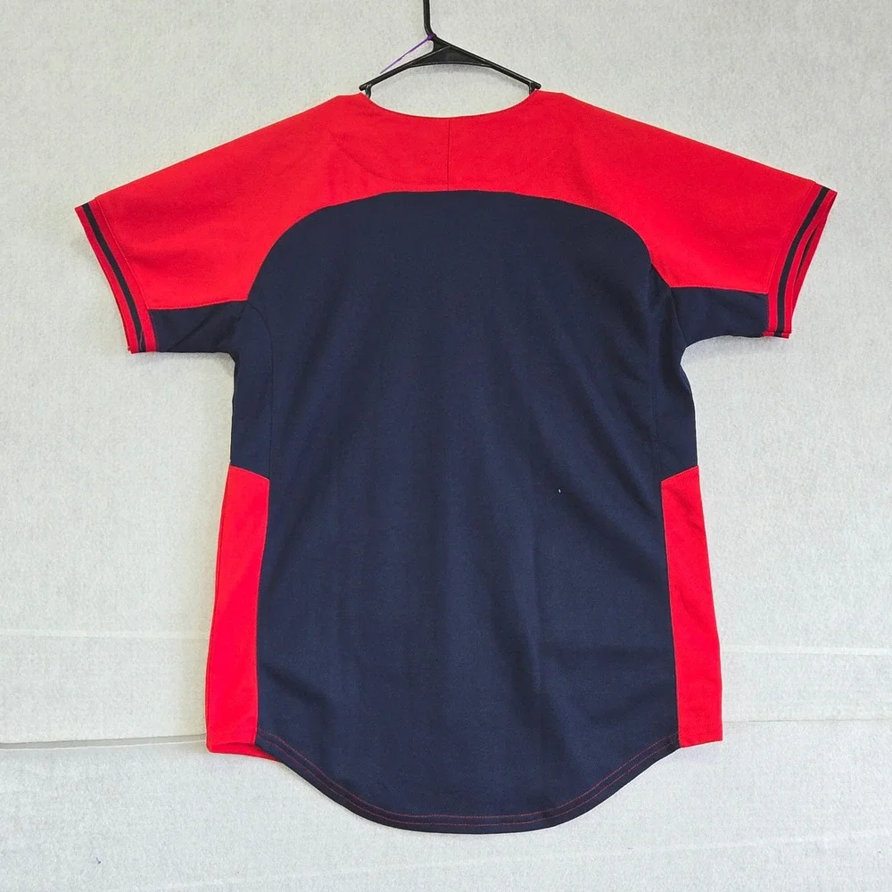 Majestic Atlanta Braves Youth XL 18/20 Baseball Jersey Red Navy Blue MLB B447